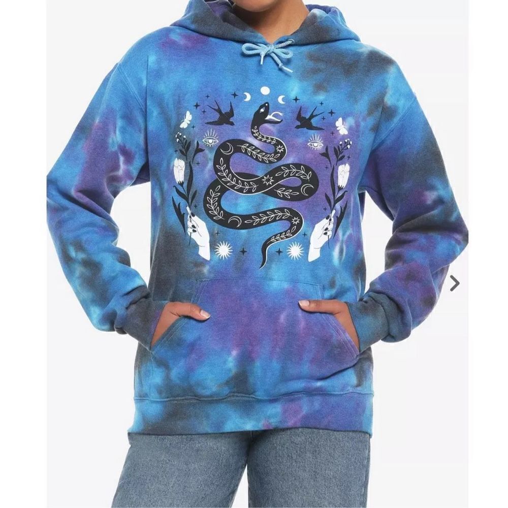 Hot Topic Dark Magic Tie-Dye Hoodie Snakes NWOT Medium